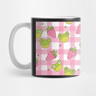 Pink Gingham Frogs Mug